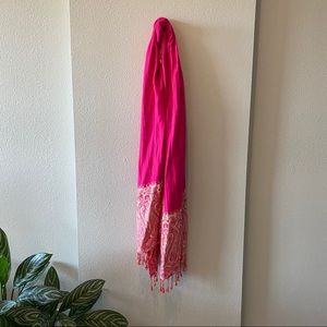 Reversible Pink & Cream Pashmina Shawl